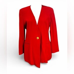 Escada Couture Scarlet Blazer with Gold Accent